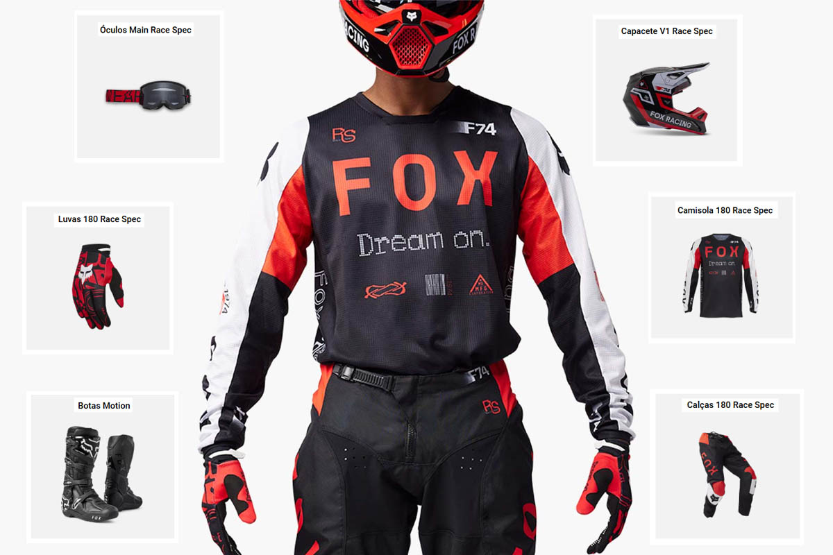 Equipamento-FOX-180-Race-Spec-Vermelho-Flo Equipamento completo FOX - My25