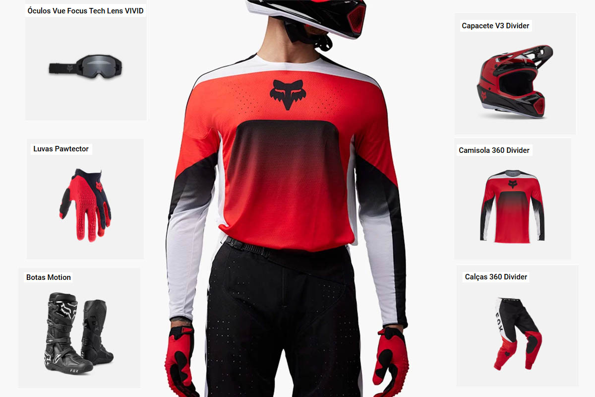Equipamento-FOX-360-Divider-Vermelho-Flo Equipamento completo FOX - My25